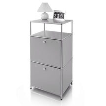 Regał metalowy | Concept Epure MK-120 | Regał do przechowywania z zamykanymi schowkami, otwartą półką i półką | Dostępny w kilku kolorach
