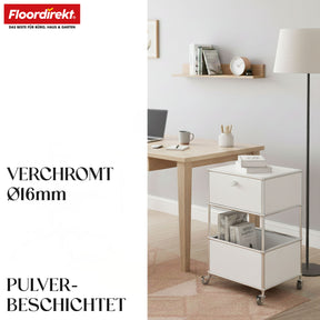 Regał metalowy | Concept Epure MK-145 | 3-poziomowy kontener na kółkach z szufladą i półkami | Dostępny w kilku kolorach