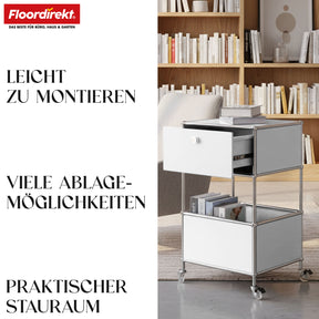 Regał metalowy | Concept Epure MK-145 | 3-poziomowy kontener na kółkach z szufladą i półkami | Dostępny w kilku kolorach