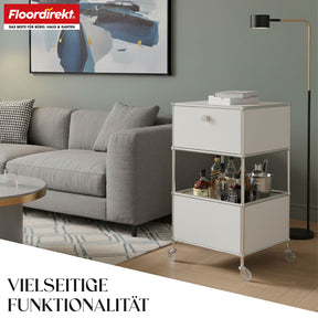 Regał metalowy | Concept Epure MK-145 | 3-poziomowy kontener na kółkach z szufladą i półkami | Dostępny w kilku kolorach