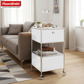 Regał metalowy | Concept Epure MK-145 | 3-poziomowy kontener na kółkach z szufladą i półkami | Dostępny w kilku kolorach