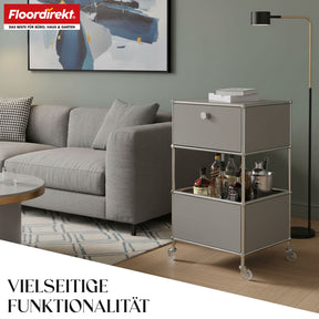 Regał metalowy | Concept Epure MK-145 | 3-poziomowy kontener na kółkach z szufladą i półkami | Dostępny w kilku kolorach