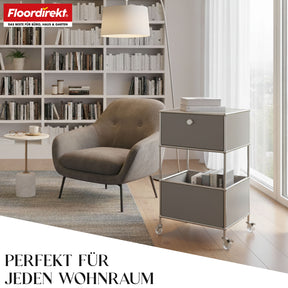 Regał metalowy | Concept Epure MK-145 | 3-poziomowy kontener na kółkach z szufladą i półkami | Dostępny w kilku kolorach