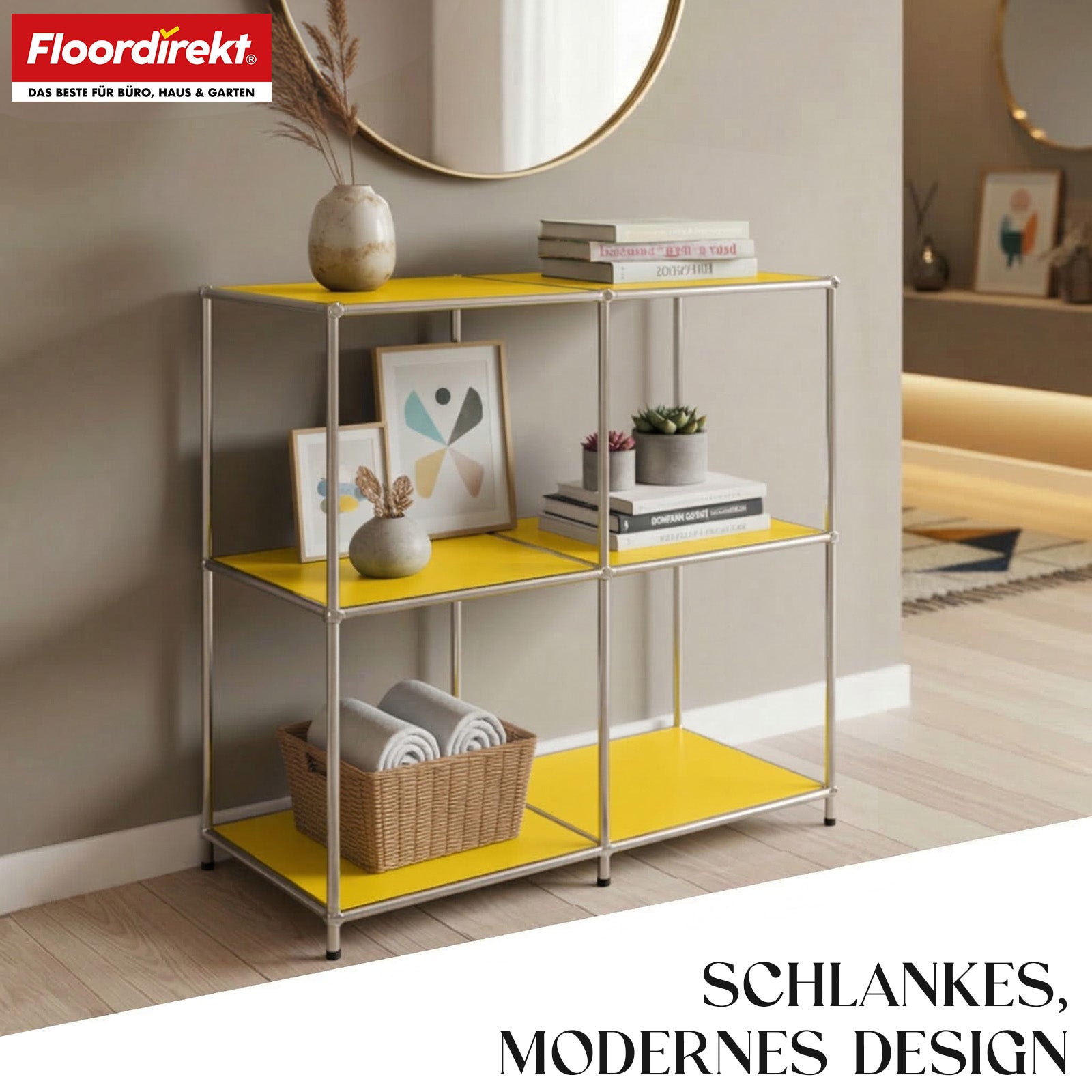 Regał metalowy | Concept Epure MK-027 | Otwarta 3-poziomowa komoda i regał | Dostępny w kilku kolorach