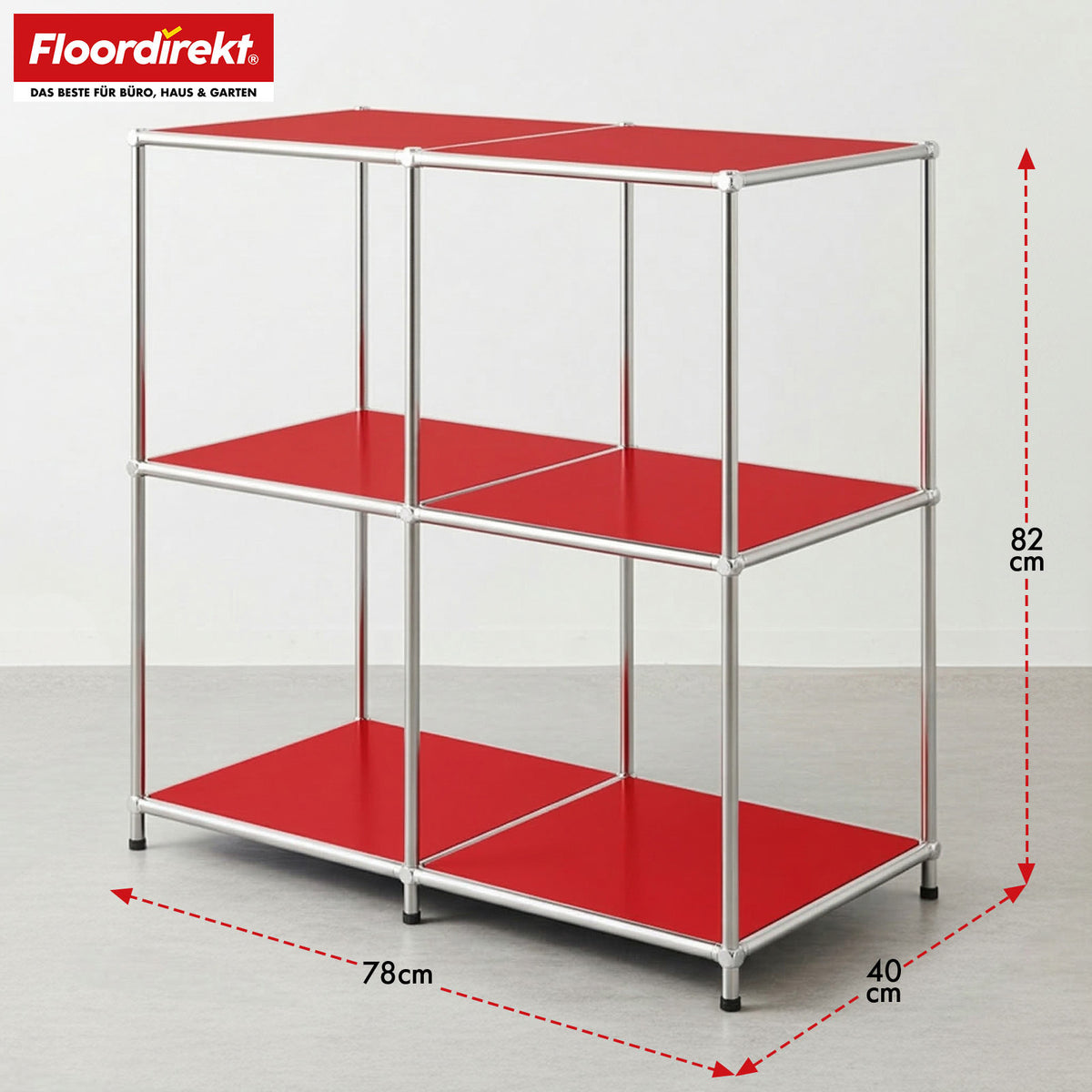 Regał metalowy | Concept Epure MK-027 | Otwarta 3-poziomowa komoda i regał | Dostępny w kilku kolorach