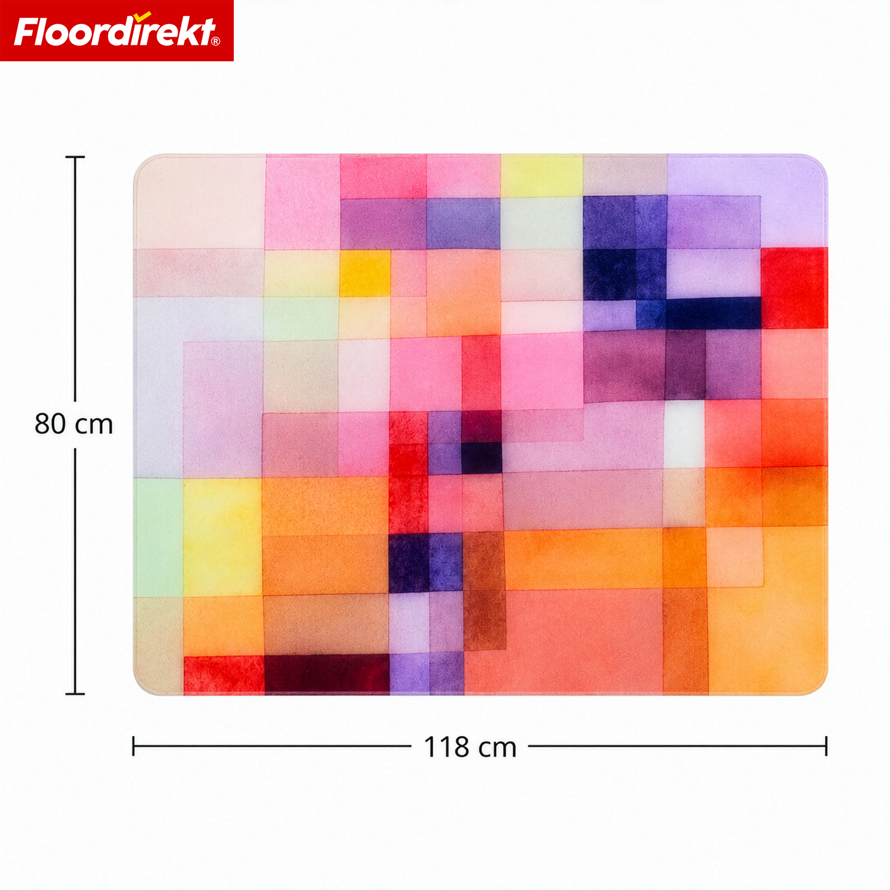 Designowa mata ochronna na podłogę | Wytrzymała podkładka pod krzesło biurowe ze specjalnego PVC do biura i home office | 80 x 118 cm