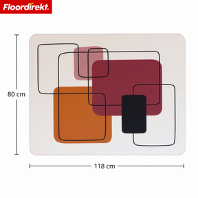 Designowa mata ochronna na podłogę | Wytrzymała podkładka pod krzesło biurowe ze specjalnego PVC do biura i home office | 80 x 118 cm