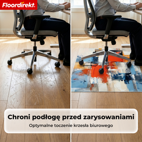 Designowa mata ochronna na podłogę | Wytrzymała podkładka pod krzesło biurowe ze specjalnego PVC do biura i home office | 80 x 118 cm