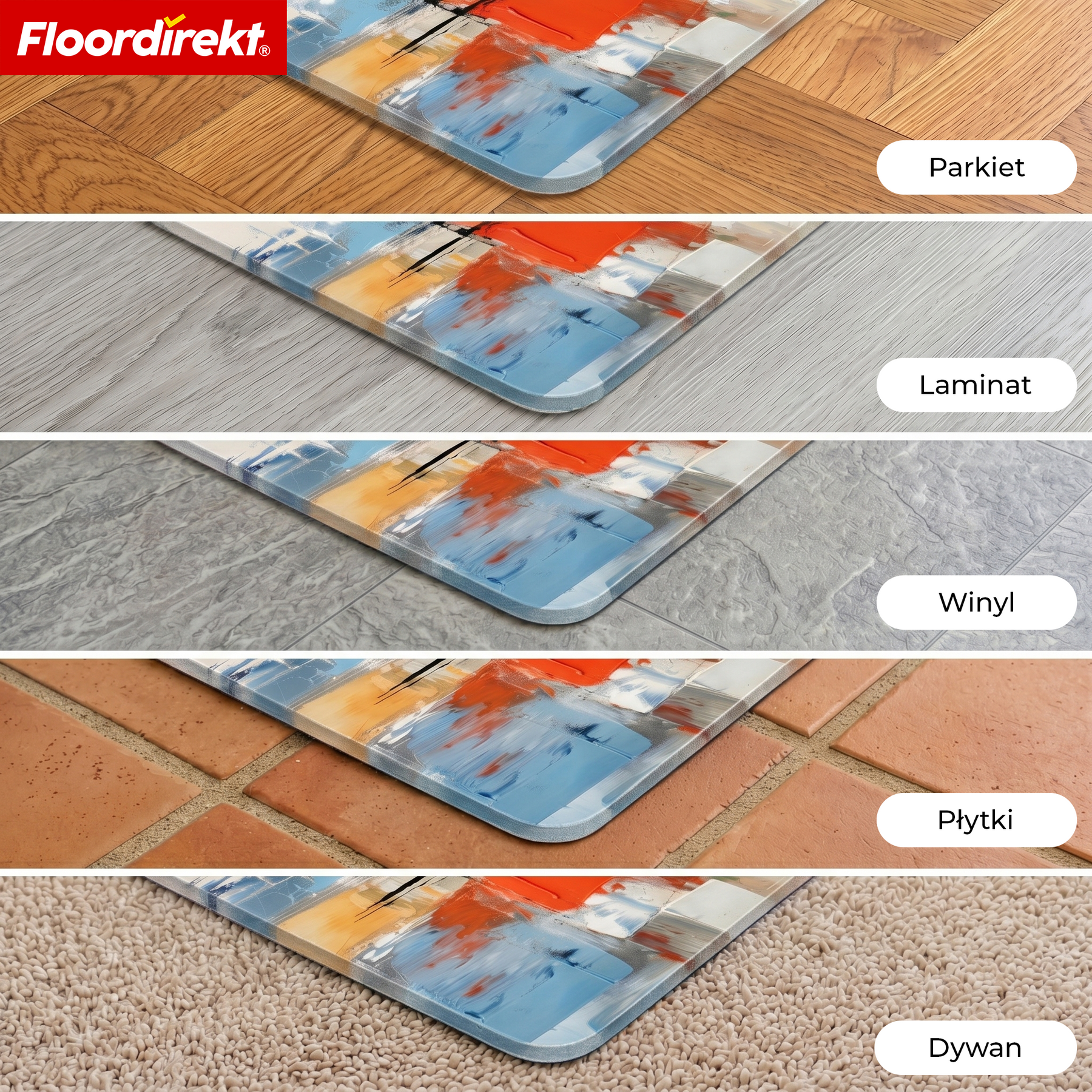 Designowa mata ochronna na podłogę | Wytrzymała podkładka pod krzesło biurowe ze specjalnego PVC do biura i home office | 80 x 118 cm