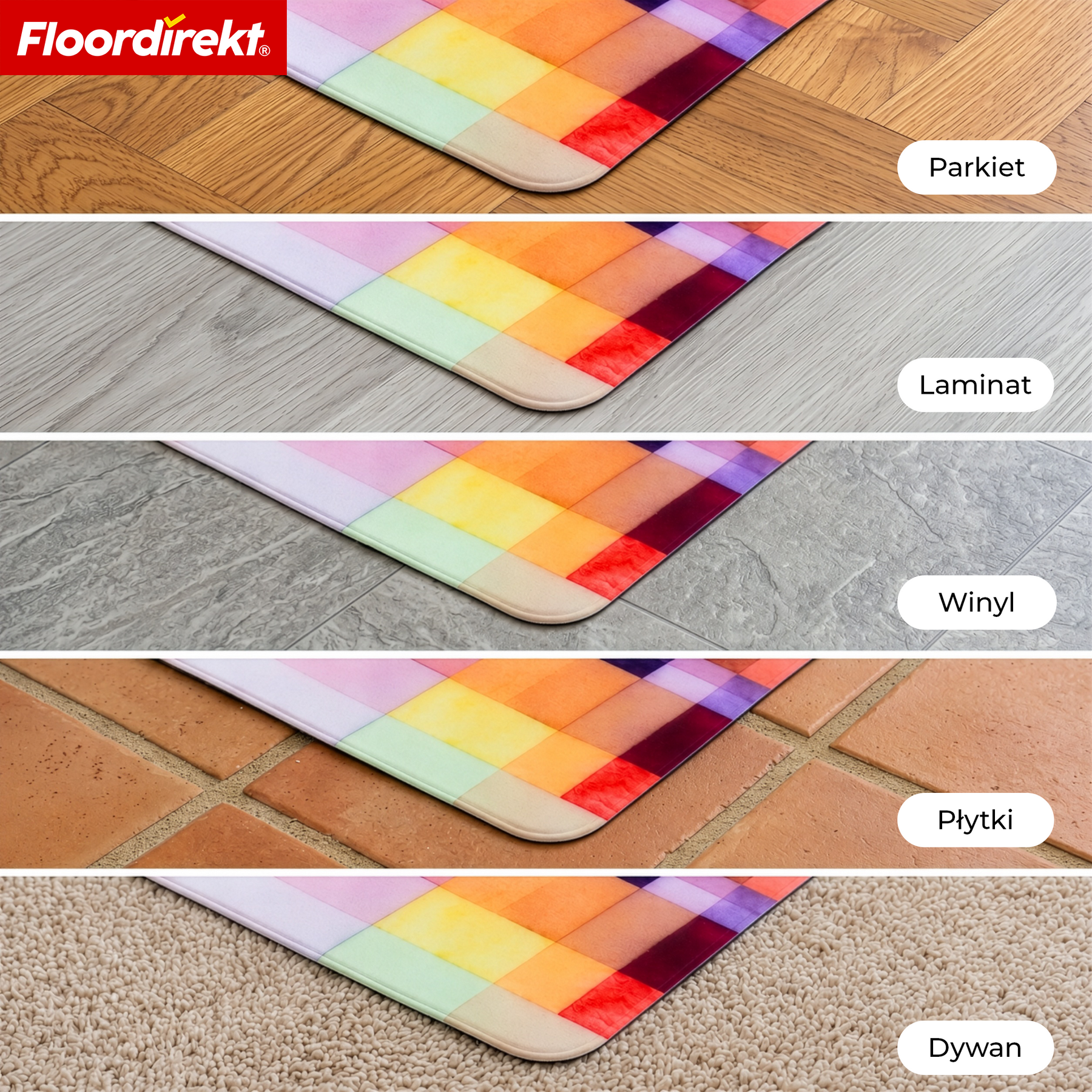 Designowa mata ochronna na podłogę | Wytrzymała podkładka pod krzesło biurowe ze specjalnego PVC do biura i home office | 80 x 118 cm