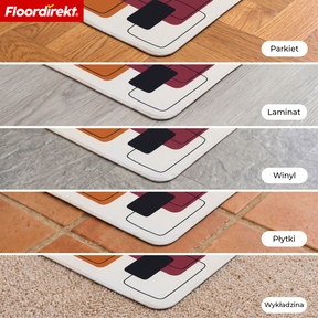 Designowa mata ochronna na podłogę | Wytrzymała podkładka pod krzesło biurowe ze specjalnego PVC do biura i home office | 80 x 118 cm