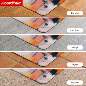 Designowa mata ochronna na podłogę | Wytrzymała podkładka pod krzesło biurowe ze specjalnego PVC do biura i home office | 80 x 118 cm
