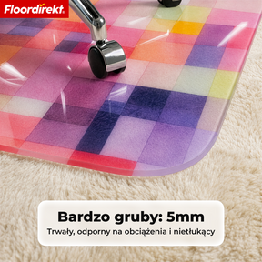 Designowa mata ochronna na podłogę | Wytrzymała podkładka pod krzesło biurowe ze specjalnego PVC do biura i home office | 80 x 118 cm
