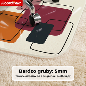 Designowa mata ochronna na podłogę | Wytrzymała podkładka pod krzesło biurowe ze specjalnego PVC do biura i home office | 80 x 118 cm