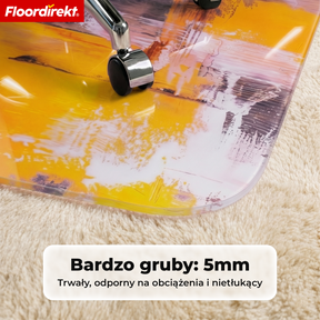 Designowa mata ochronna na podłogę | Wytrzymała podkładka pod krzesło biurowe ze specjalnego PVC do biura i home office | 80 x 118 cm