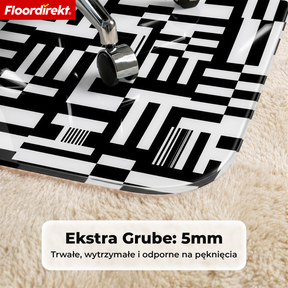 Designowa mata ochronna na podłogę | Wytrzymała podkładka pod krzesło biurowe ze specjalnego PVC do biura i home office | 80 x 118 cm