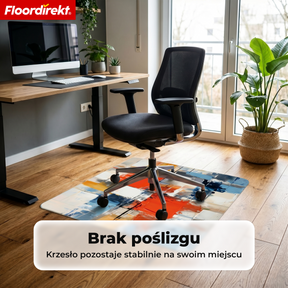 Designowa mata ochronna na podłogę | Wytrzymała podkładka pod krzesło biurowe ze specjalnego PVC do biura i home office | 80 x 118 cm