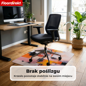 Designowa mata ochronna na podłogę | Wytrzymała podkładka pod krzesło biurowe ze specjalnego PVC do biura i home office | 80 x 118 cm