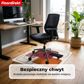 Designowa mata ochronna na podłogę | Wytrzymała podkładka pod krzesło biurowe ze specjalnego PVC do biura i home office | 80 x 118 cm