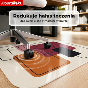 Designowa mata ochronna na podłogę | Wytrzymała podkładka pod krzesło biurowe ze specjalnego PVC do biura i home office | 80 x 118 cm