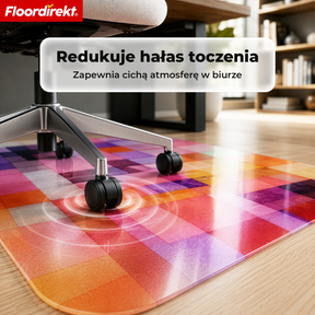 Designowa mata ochronna na podłogę | Wytrzymała podkładka pod krzesło biurowe ze specjalnego PVC do biura i home office | 80 x 118 cm