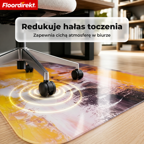 Designowa mata ochronna na podłogę | Wytrzymała podkładka pod krzesło biurowe ze specjalnego PVC do biura i home office | 80 x 118 cm