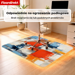 Designowa mata ochronna na podłogę | Wytrzymała podkładka pod krzesło biurowe ze specjalnego PVC do biura i home office | 80 x 118 cm