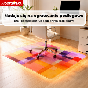 Designowa mata ochronna na podłogę | Wytrzymała podkładka pod krzesło biurowe ze specjalnego PVC do biura i home office | 80 x 118 cm