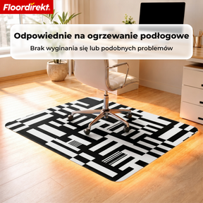 Designowa mata ochronna na podłogę | Wytrzymała podkładka pod krzesło biurowe ze specjalnego PVC do biura i home office | 80 x 118 cm