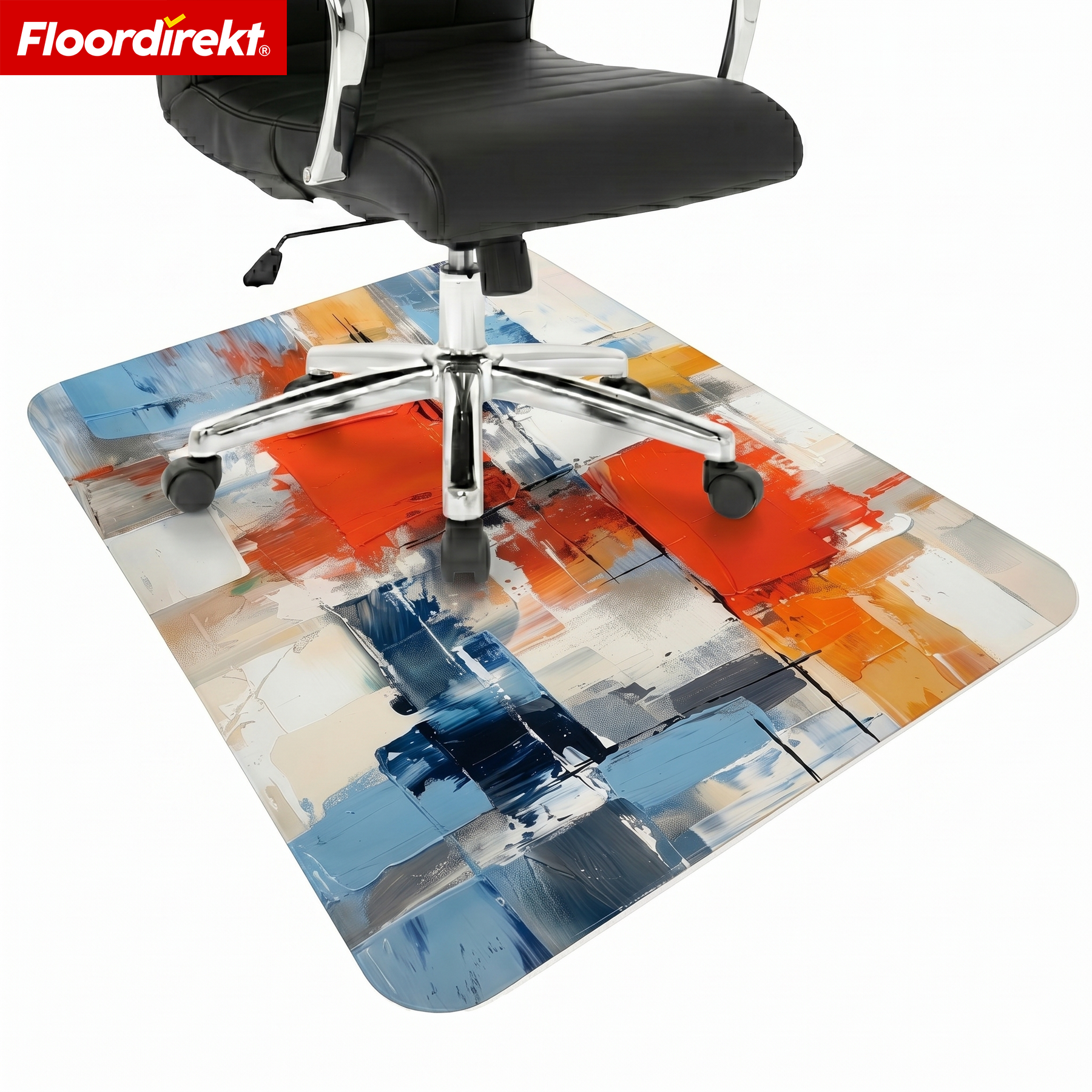 Designowa mata ochronna na podłogę | Wytrzymała podkładka pod krzesło biurowe ze specjalnego PVC do biura i home office | 80 x 118 cm