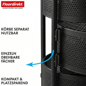 Wózek | Henry | Wózek kuchenny ze stali na kółkach | Wózek serwisowy | 3 lub 5 poziomów | Biały & Czarny