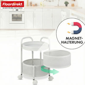 Wózek | Henry | Wózek kuchenny ze stali na kółkach | Wózek serwisowy | 3 lub 5 poziomów | Biały & Czarny