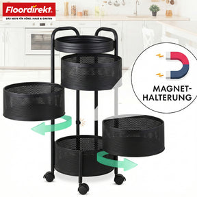 Wózek | Henry | Wózek kuchenny ze stali na kółkach | Wózek serwisowy | 3 lub 5 poziomów | Biały & Czarny