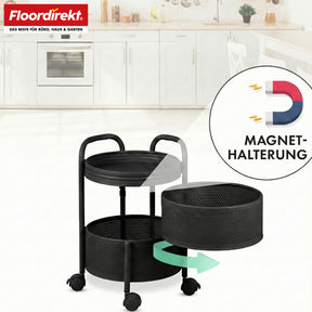 Wózek | Henry | Wózek kuchenny ze stali na kółkach | Wózek serwisowy | 3 lub 5 poziomów | Biały & Czarny