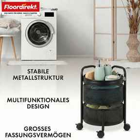 Wózek | Henry | Wózek kuchenny ze stali na kółkach | Wózek serwisowy | 3 lub 5 poziomów | Biały & Czarny