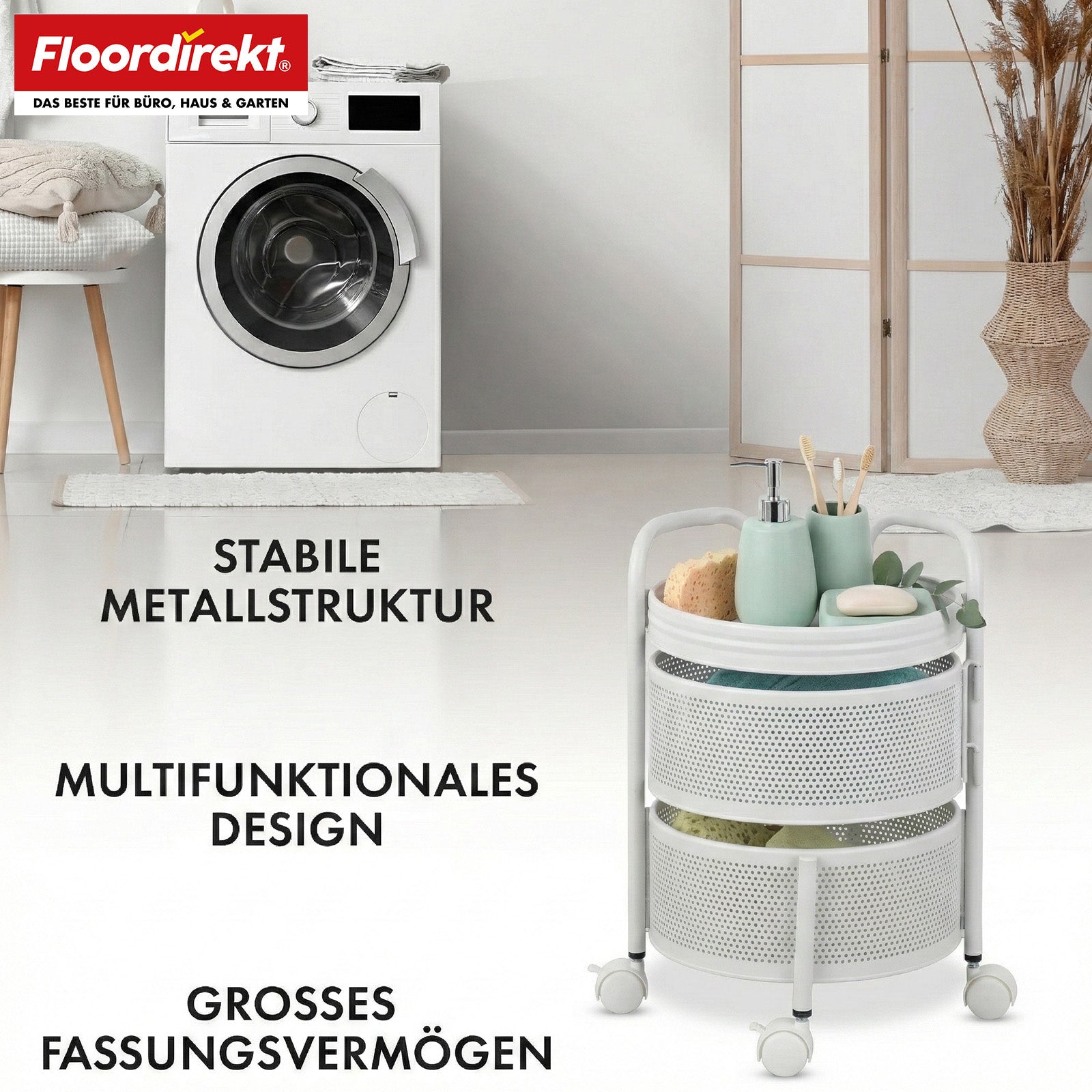 Wózek | Henry | Wózek kuchenny ze stali na kółkach | Wózek serwisowy | 3 lub 5 poziomów | Biały & Czarny