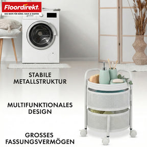 Wózek | Henry | Wózek kuchenny ze stali na kółkach | Wózek serwisowy | 3 lub 5 poziomów | Biały & Czarny