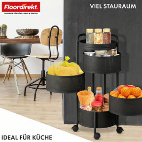 Wózek | Henry | Wózek kuchenny ze stali na kółkach | Wózek serwisowy | 3 lub 5 poziomów | Biały & Czarny