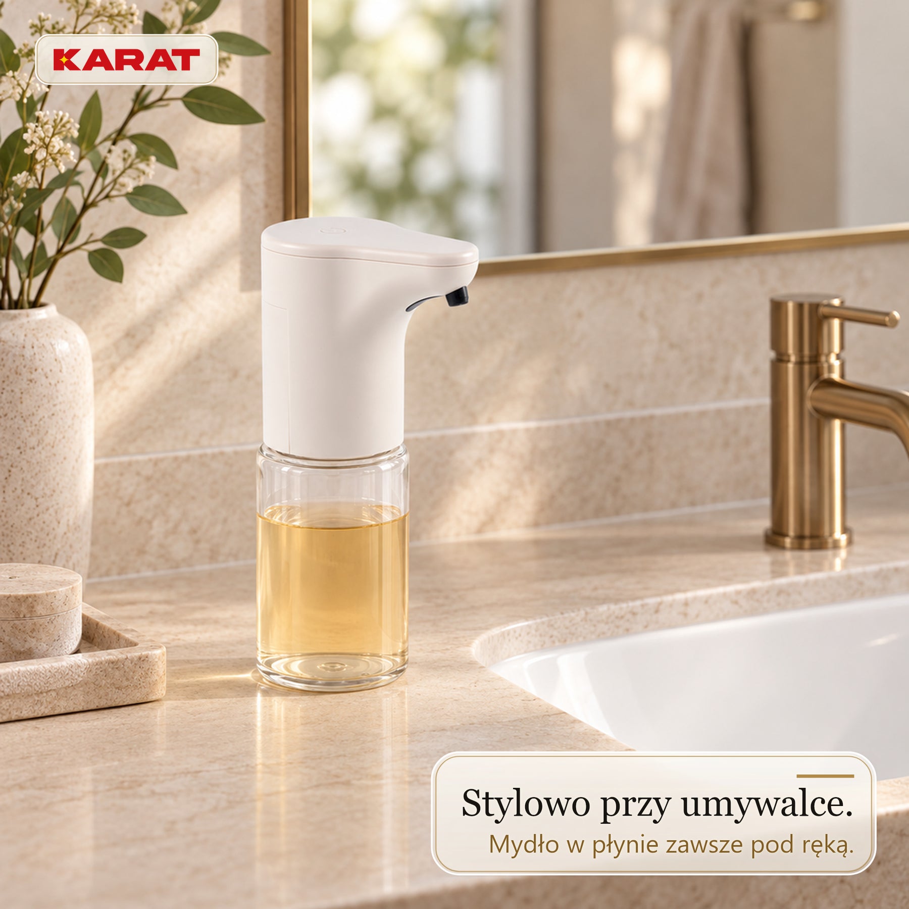 Automatyczny dozownik mydła w płynie | Elara | Bezdotykowy dozownik do mydła w płynie | 300 ml | 5 kolorów