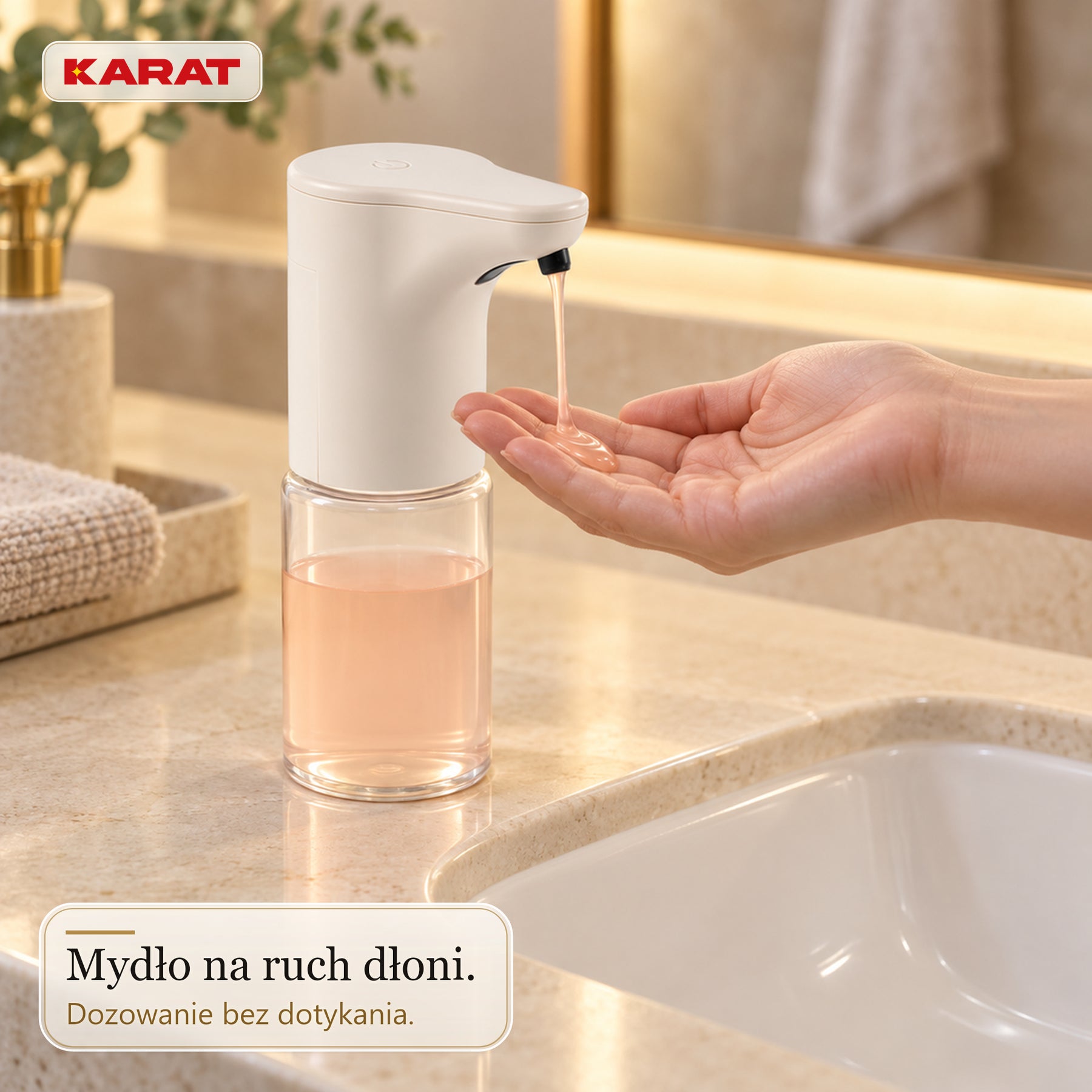 Automatyczny dozownik mydła w płynie | Elara | Bezdotykowy dozownik do mydła w płynie | 300 ml | 5 kolorów