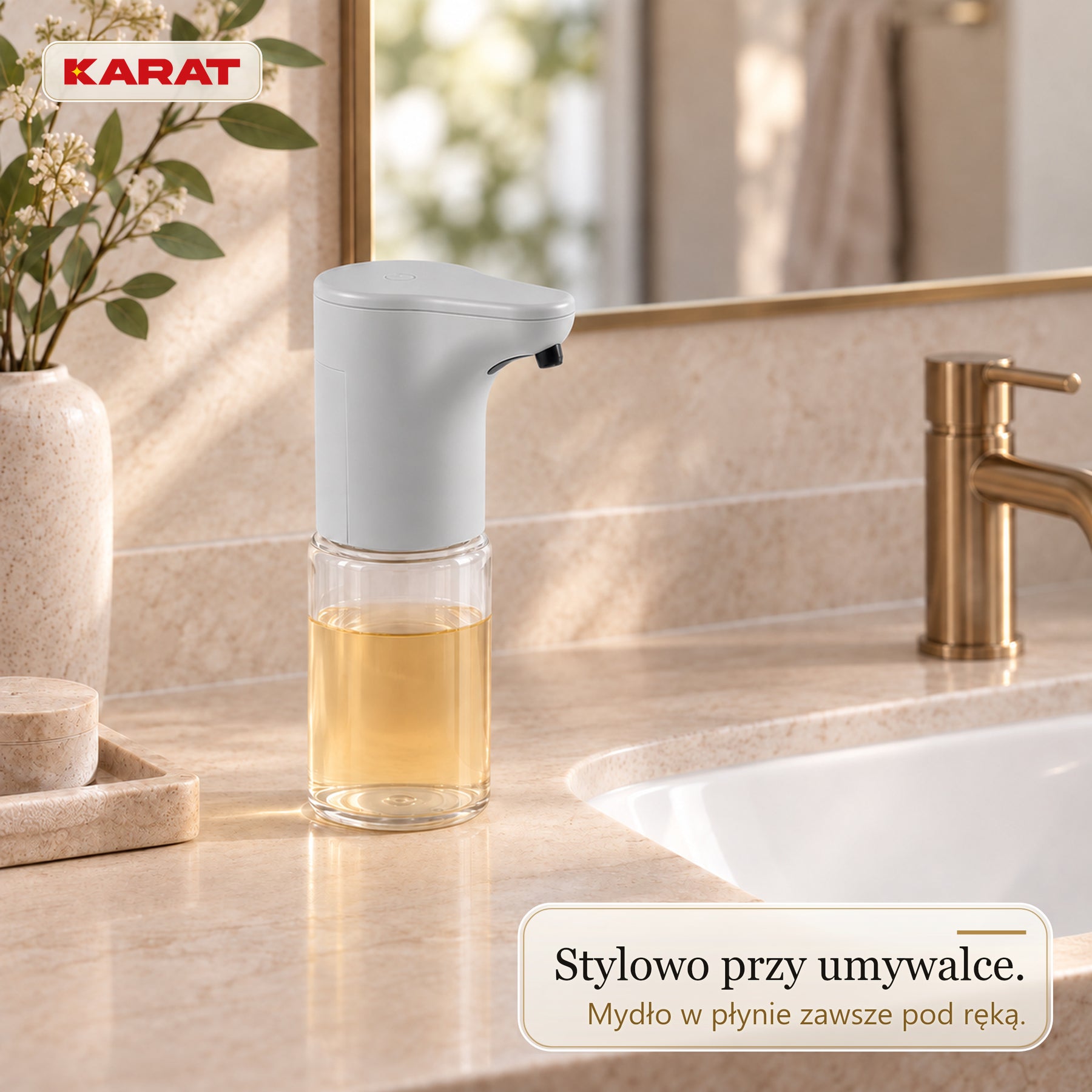 Automatyczny dozownik mydła w płynie | Elara | Bezdotykowy dozownik do mydła w płynie | 300 ml | 5 kolorów