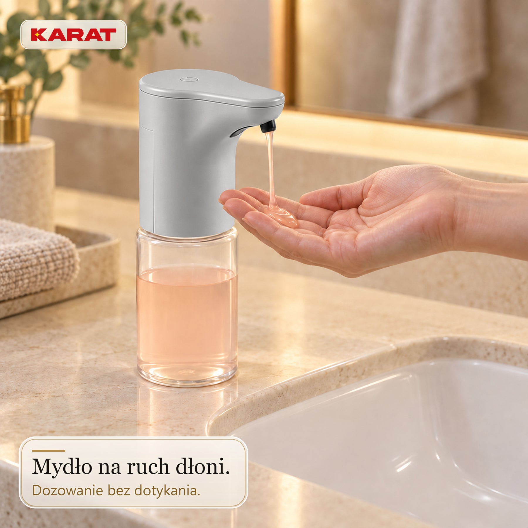 Automatyczny dozownik mydła w płynie | Elara | Bezdotykowy dozownik do mydła w płynie | 300 ml | 5 kolorów
