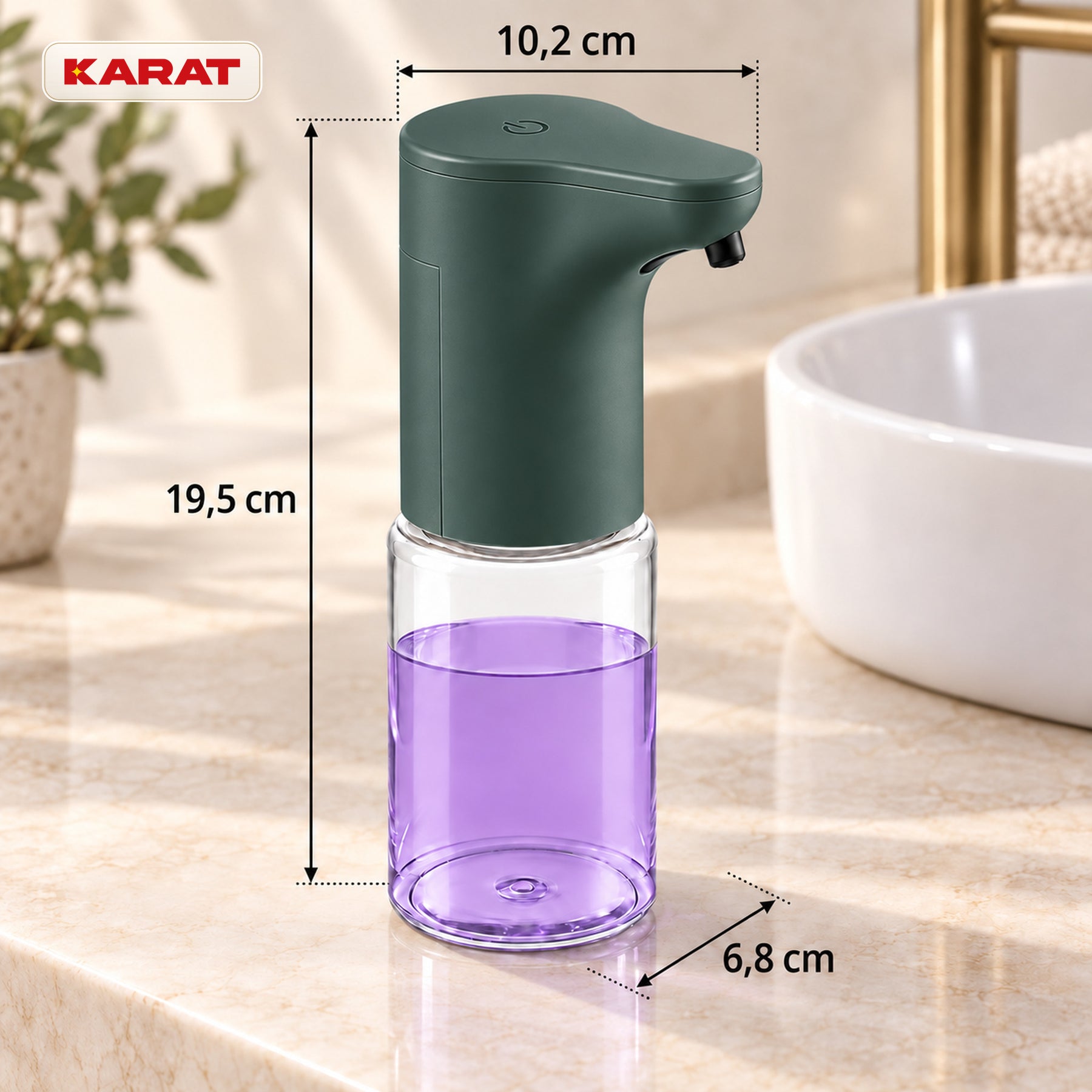Automatyczny dozownik mydła w płynie | Elara | Bezdotykowy dozownik do mydła w płynie | 300 ml | 5 kolorów