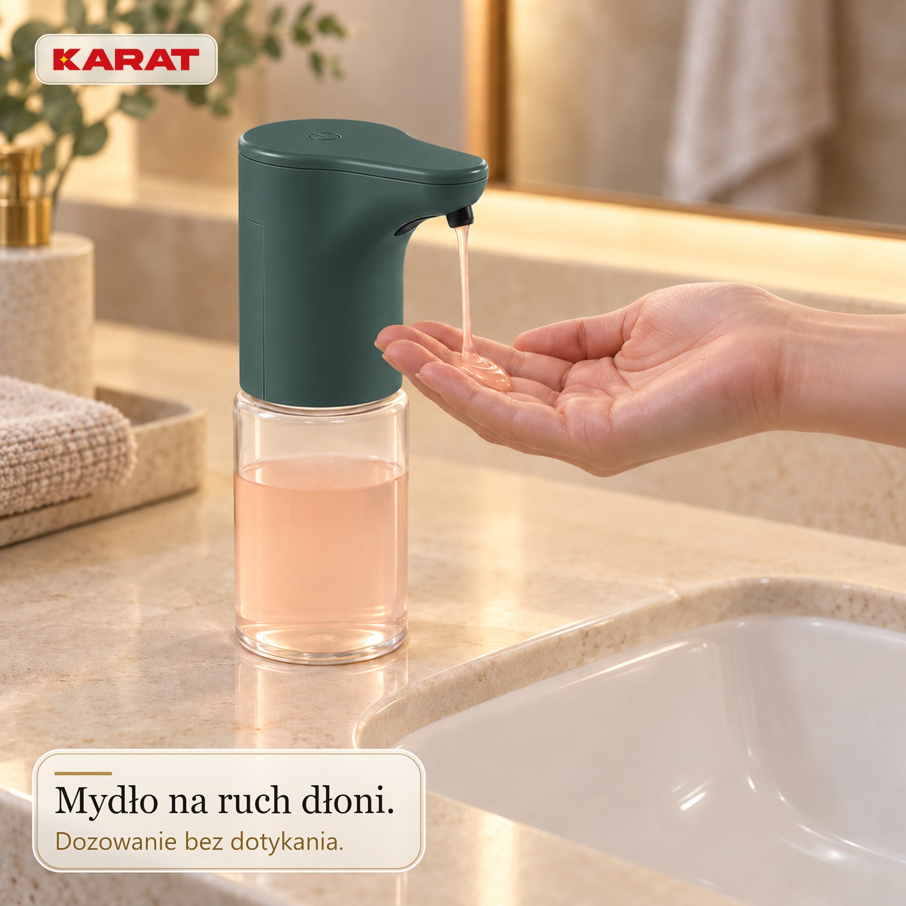 Automatyczny dozownik mydła w płynie | Elara | Bezdotykowy dozownik do mydła w płynie | 300 ml | 5 kolorów