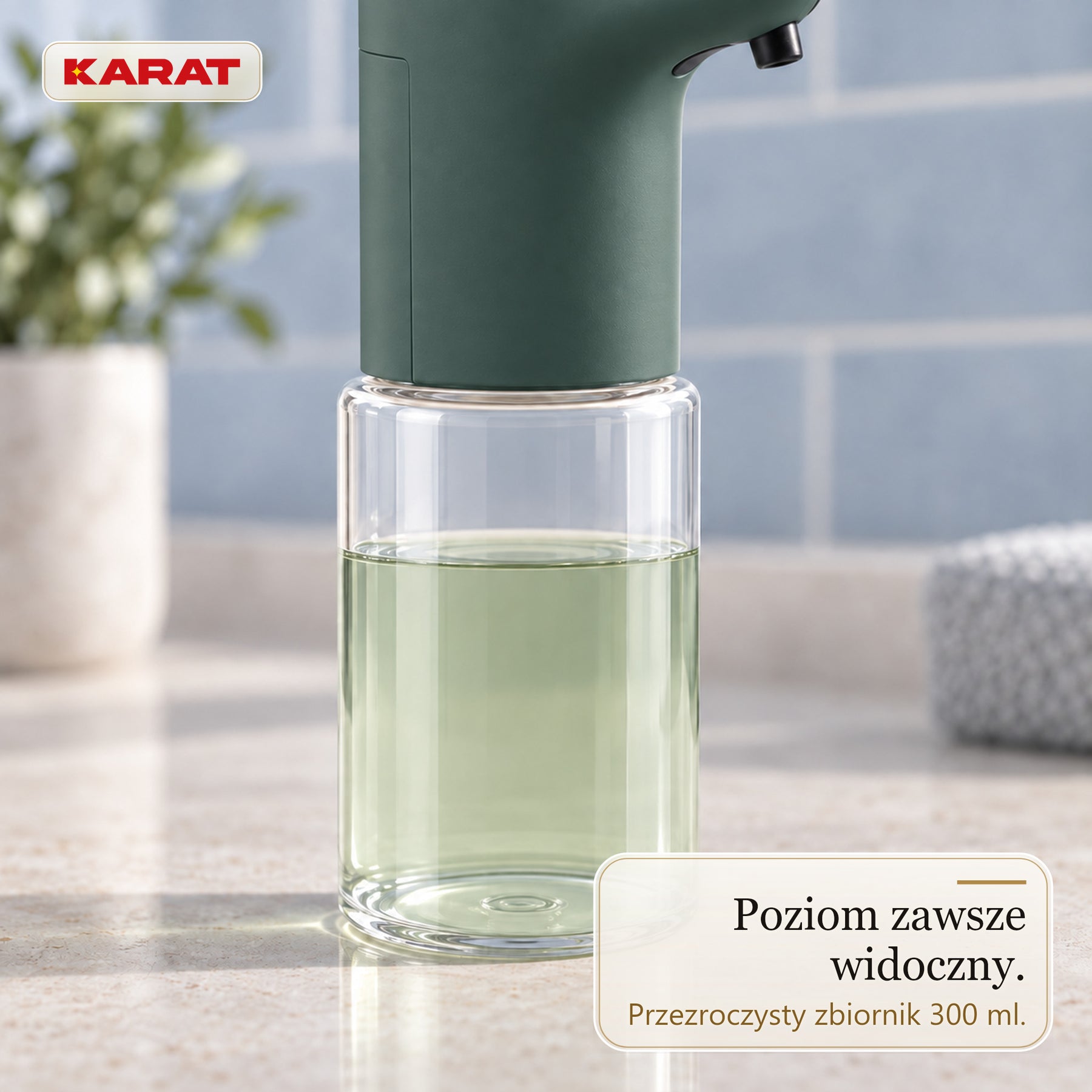 Automatyczny dozownik mydła w płynie | Elara | Bezdotykowy dozownik do mydła w płynie | 300 ml | 5 kolorów
