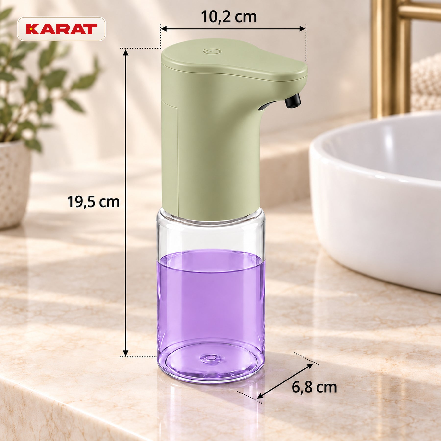 Automatyczny dozownik mydła w płynie | Elara | Bezdotykowy dozownik do mydła w płynie | 300 ml | 5 kolorów
