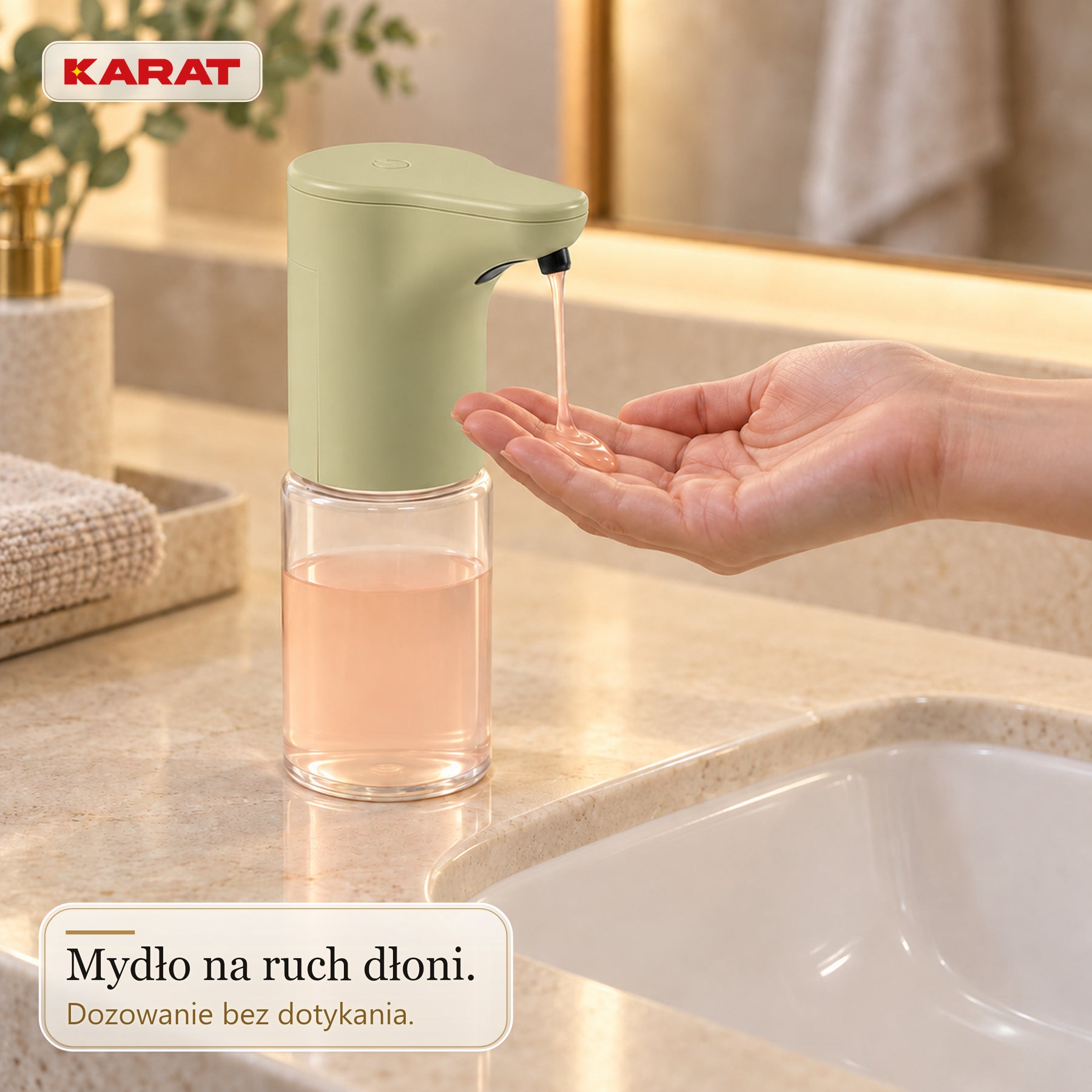 Automatyczny dozownik mydła w płynie | Elara | Bezdotykowy dozownik do mydła w płynie | 300 ml | 5 kolorów