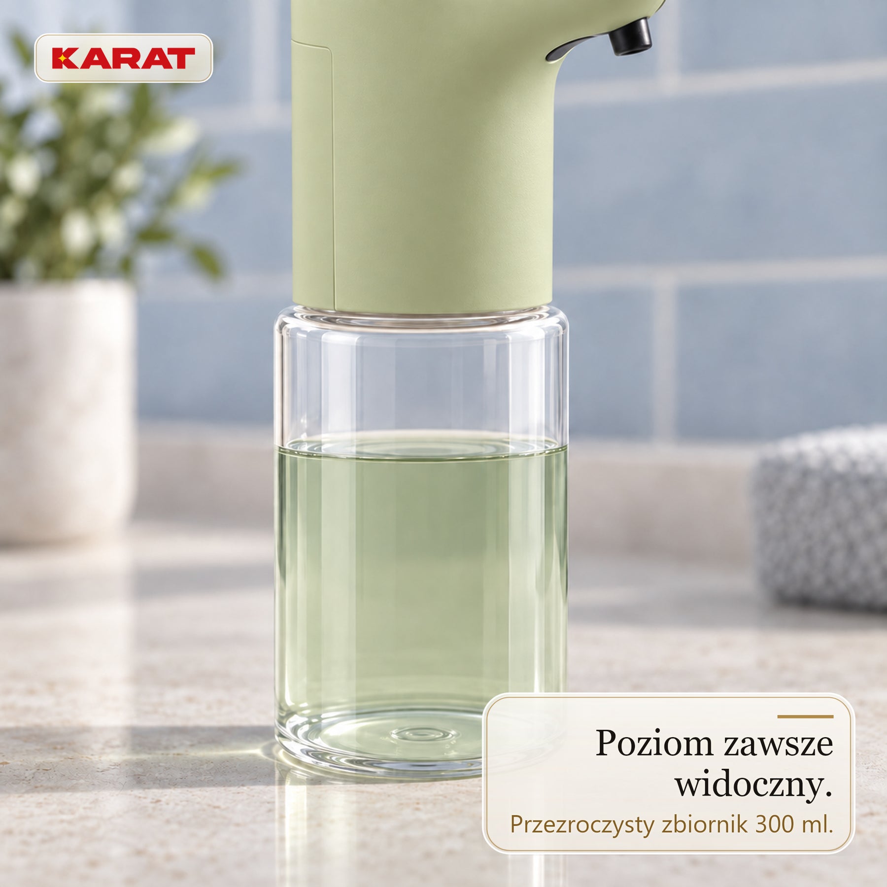 Automatyczny dozownik mydła w płynie | Elara | Bezdotykowy dozownik do mydła w płynie | 300 ml | 5 kolorów