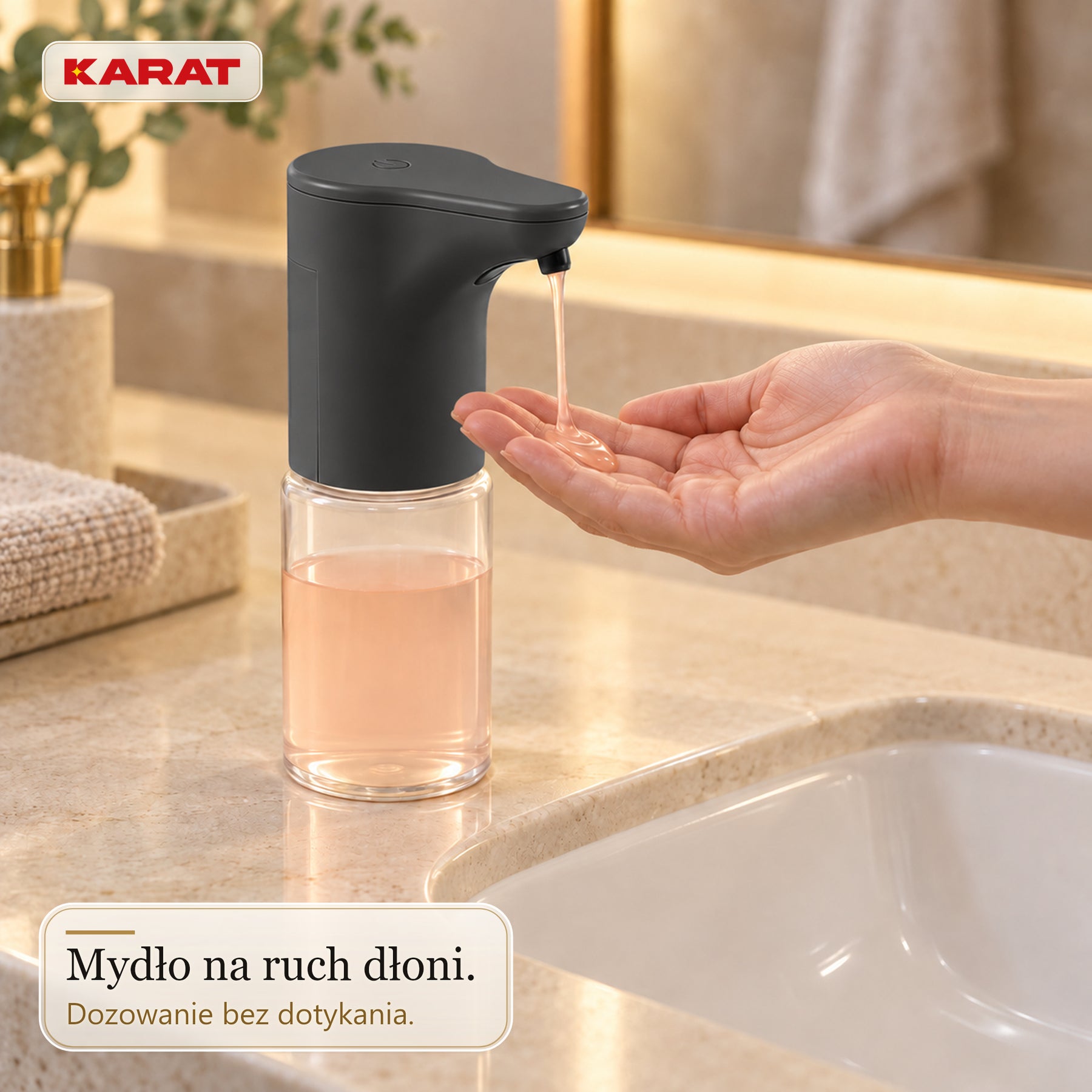Automatyczny dozownik mydła w płynie | Elara | Bezdotykowy dozownik do mydła w płynie | 300 ml | 5 kolorów
