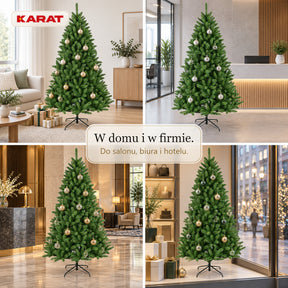 Sztuczna choinka | Evergreen | Gęsty wygląd świerku z metalowym stojakiem | 150–240 cm